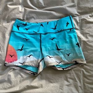 Mara Hoffman Athletic Shorts with Bird Print